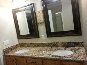 Marble bathroom sink countertops at Blue Coral Stoneworks in Greenville, SC