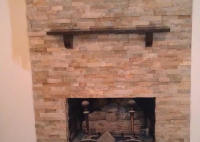 New quartz fireplace at Blue Coral Stoneworks in Greenville, SC