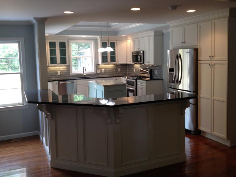 Natural granite bar and kitchen countertops at Blue Coral Stoneworks in Greenville, SC